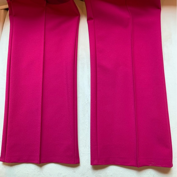 Women's Straight Leg silky formal/casual pants.Burgundy rayon.Elastic waist.Sz L - Picture 6 of 8